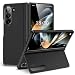 Produktbild FDHYFGDY Für Samsung Galaxy Z Fold 6 Hülle mit Halterung, Hard PC Schutzhülle Kratzfest Rugged Cover für Galaxy Z Fold 6 Klappständer Case (Schwarz)