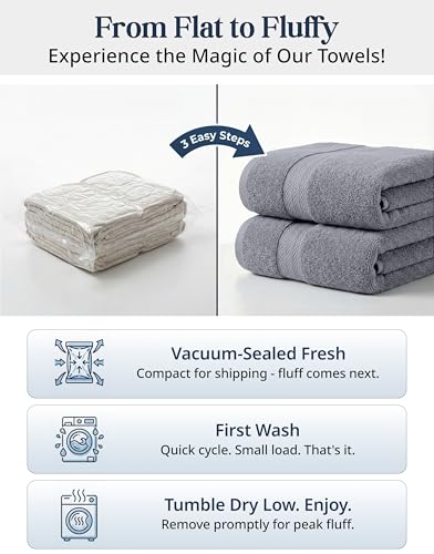 Image of LANE LINEN 100% Cotton Towels Set for Bathroom - 16 Piece Family Pack - Soft, Absorbent & Quick Dry - 4 Bath, 8 Washcloths, 4 Hand Towels - OEKO TEX Certified, Machine Washable & Durable - Cool Grey