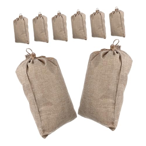 FUNNETOYU 8piezas Bolsas Reutilizables De Yute Con Cierre Para Almacenamiento De Verduras Saco De Almacenaje Para Patatas y Cebollas Para Jardín y Cocina