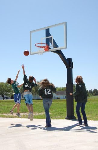 Hercules Diamond - Fixed Height In-ground Basketball Hoop with 1/2 inch Regulation Size Backboard and 8x8 Square Pole