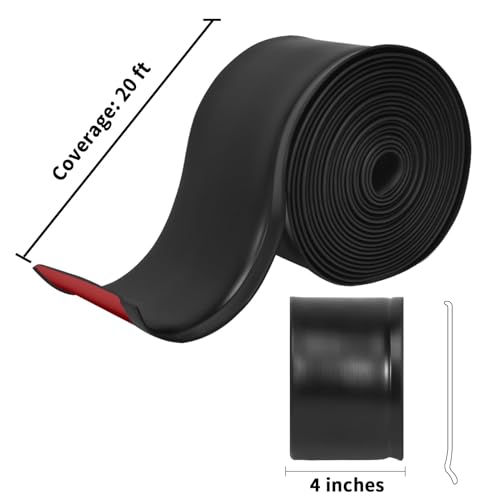 Image of Art3d 20 ft Flexible Peel and Stick Crown Molding Trim, Wall Decor, Black
