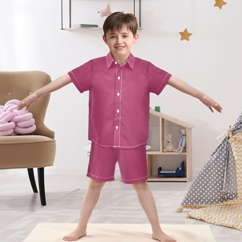 Image of 3T Toddler Boy Shorts Set Teal Hawaiian Button Down Shirts Summer Outfits for Little Boy