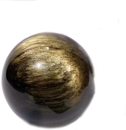 Miniatura 2 de StoneStory Esfera de piedra preciosa natural de cristal curativo de obsidiana dorada (obsidiana dorada, 1.96 - 2.16 pulgadas)
