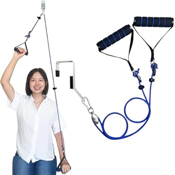 RESTORE YOUR SHOULDER HEALTH- Phantawell shoulder pulley over the door physical therapy exerciser uses the force of gravity for passive shoulder rehabilitation. This controlled, simple, yet effective shoulder pulley for physical therapy helps speed t...