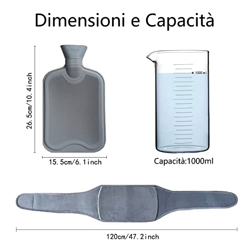 TENQUAN Borsa Acqua Calda da 1L Peluche Marsupio