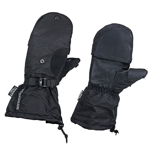 Striker Climate Crossover Waterproof Breathable Insulated Ice Fishing Mitts With Adjustable Wrist And Gauntlet Closure, Black, Medium #TOP1