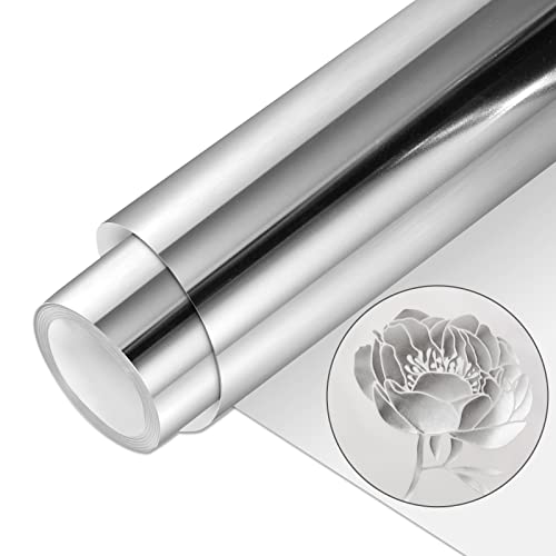 VINYL FROG Silver Metallic Foil Heat Transfer Vinyl 12' x5ft Silver...