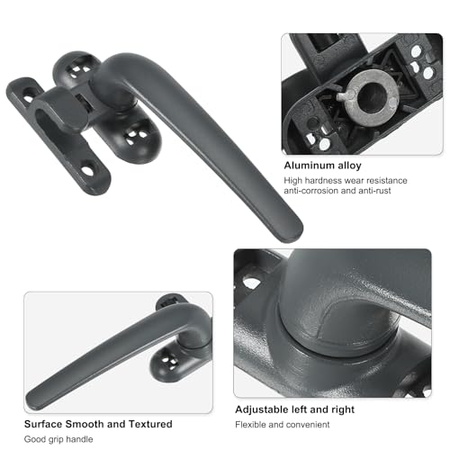 Cerradura de ventana abatible interna y externa gris para perfiles verticales y horizontales 4