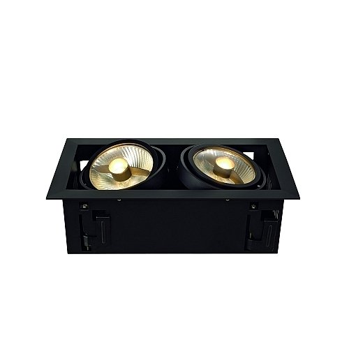 Preisvergleich Produktbild Deckeneinbaustrahler KADUX 2 ES111 Downlight, 2xGU10, 230V, schwarz EEK: A++ - E