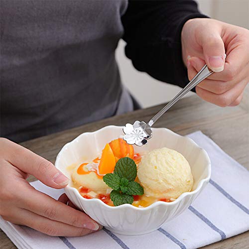 Coffee Scoops, Stirring Spoon, Stainless Steel Creative Spoon For Tea、Cake、Sugar、Dessert Ice Cream Spoon Kitchen Seasoning Or Spice Spoon, 1 Set Contain 8 Different Pattern (Silver) #TOP4