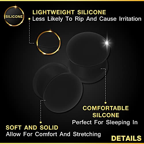 2Pcs Silicone Black 5/8 Inch 16Mm Double Flared Saddle Earring Earring Stretcher Ear Gauges Lobe Piercing Jewelry 2671 #TOP2