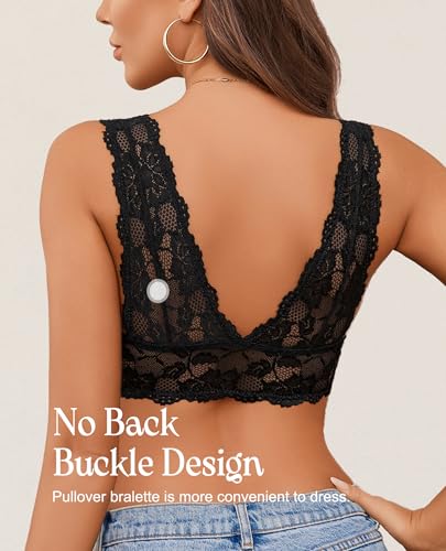 Avidlove Bralettes for Women Lace Bra Longline Bralette Deep V Triangle Sexy Everyday Lingerie Bras Non Padded2