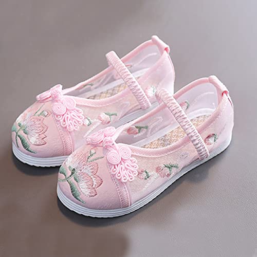 Betadog Girls Flat Bottomed Embroidered Sandals Fashionable Costume Children Performance Children Youth Cleats Size 23