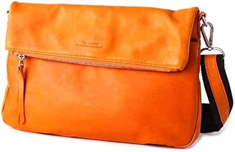 Amazon アンクール サコッシュ 口折れミニショルダーバッグ クラッチバッグ メンズ 男性 紳士 2wayバッグ B5サイズ 角型 スクエア 本革 ナチュラルレザー Msc 9050 Orange Un Coeur アンクール ショルダーバッグ