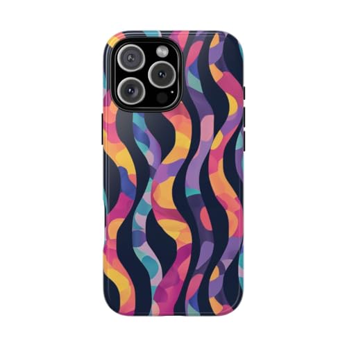 Coque iPhone 16 Pro Max motif abstrait ondulé - Idéale en soirée ou au bureau