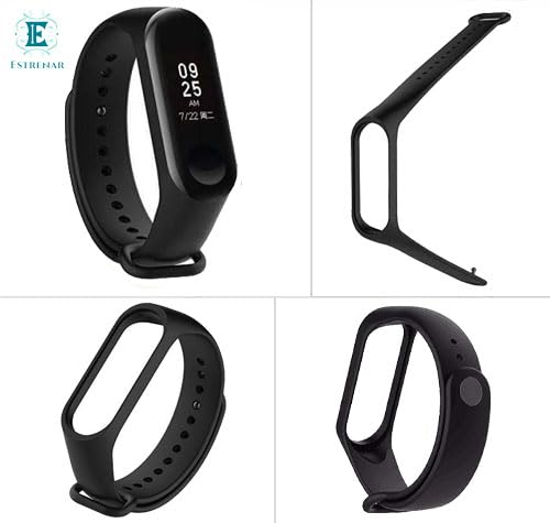 Image of Black Mi band 3 & 4 Strap with Storage Case Pouch Original Soft Silicone Adjustable Replacement Wristband Straps Bands Belt for Xiaomi M3 M4 Fitness Band Pack of 1