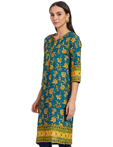 Image of Rangriti Womens Round Neck Printed Kurta