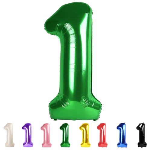 Mluchee 40 Inch Nummer Ballonnen Donkergroen 1 Ballonnen, Wild One Verjaardag Decoraties, Baby Meisje Jongen 1e Verjaardag Decoraties, St Patricks Day Verjaardag Decoraties