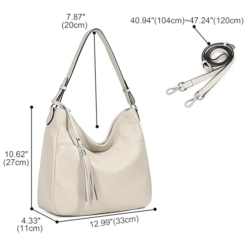 Image of YALUXE Women's Real Leather Shoulder Bag Hobo Handbag Purse Crossbody Bag
