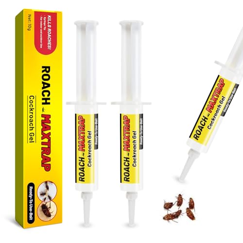 Cockroach Killer Gel Bait Powerful Cockroachs Gel Cockroachs Killer Bait Roach Trap Master Cock Eliminator Gels for Toilet Bedroom Kitchen 2PCS