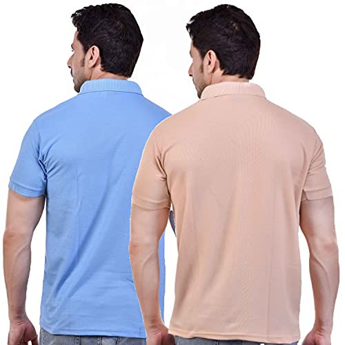 Image of SMAN Men's Polo T-Shirt Regular Fit Half Sleeve Multi Color Combo Pack of 2