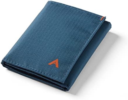 Allett Trifold Wallet, Indigo Blue | Nylon, RFID Blocking | Slim, Minimalist, Water Resistant, Thin, Front Pocket | Holds 2-12 Cards, Flat Bills, Receipts & Coins | For Men & Women