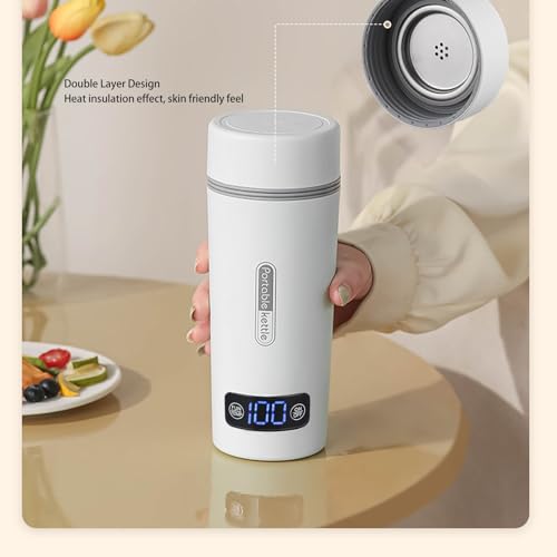 Tetera eléctrica portátil ZJchao acero inoxidable 350ml miniatura 6