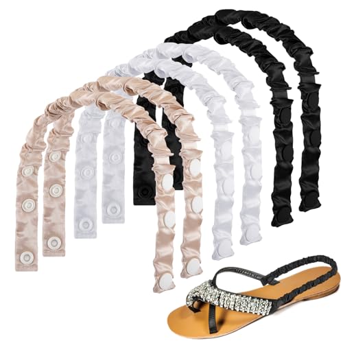 Yearntown 6 Pcs Adjustable Flip Flop Back Straps Removable Yoga Sling Ankle Straps for Adults Prosthetics Convert Sandals to Sport Mode for Hiking Beach, Water Activities Beach Wedding