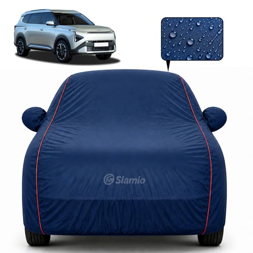 Image of Car Cover for Kia Carens Clavis 2025-2026 | 100% Waterproof Heavy-Duty 3-Layer Car Body Cover | All-Weather Rain, UV, Heat & Dust Protection | Custom Fit | Mirror & Antenna Pockets | Navy Blue
