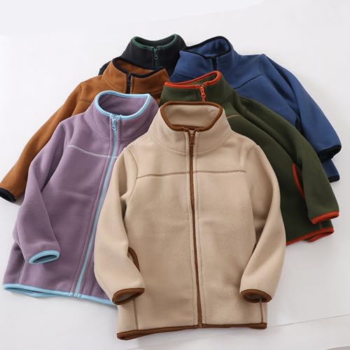 Kids Boys Girls Fleece Jacket Coat Hooded Winter Warm Sherpa Lined Zip Up Sweatshirt Jackets Hoodie Outerwear Clothes3