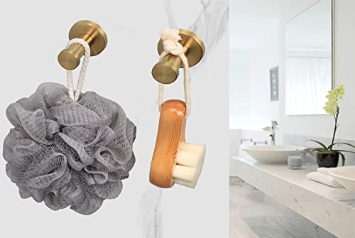Vanloory Bath Towel Hooks, 6 Pack Round Coat Hooks, Sturdy Wall Mounted Robe Hook, Sus 304 Stainless Steel Heavy Duty Clothes Hanger, Wall Towel Hooks For Bathroom Bedroom Kitchen (2 In, Gold) #TOP5