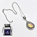 FUN JEWELS Vintage Multi Color Change Teardrop Stone Pendant Mood Necklace 18