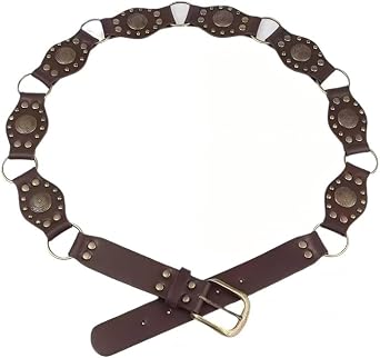 eartif Western Belts for Women Wide Western Cowboy Disc Belt Vintage Leather Belts Boho Waist Belts for Dress Jeans