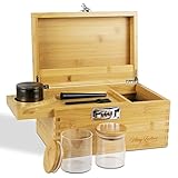 Viking Factory Large Bamboo Box Tray Set with Combination Lock Decorative Box for Home Storage Box -Premium Removable Tray, Roll Kit and All Accessories