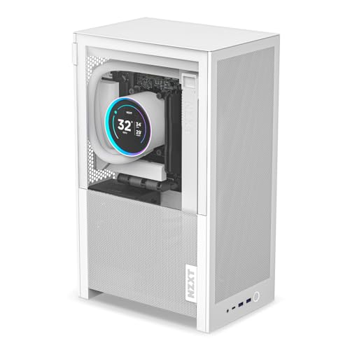 Image of NZXT H2 Flow - Mini-ITX 20.7L Airflow PC Case - White | Compact 20.7L Mini-ITX case with 2 included 120mm top fans and PCIe 5.0 riser. Small-form-factor airflow done right.