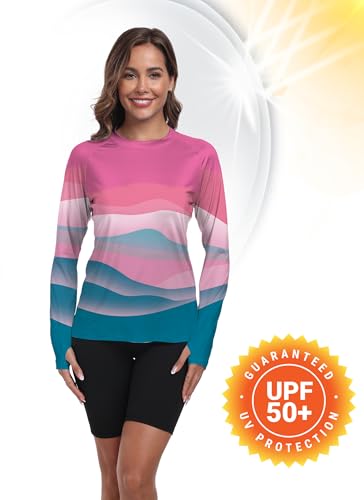 Women Rash Guard Long Sleeve UPF 50+ UV Protection Quick Dry Water and Cooling Sun Swim Shirts QYY240253