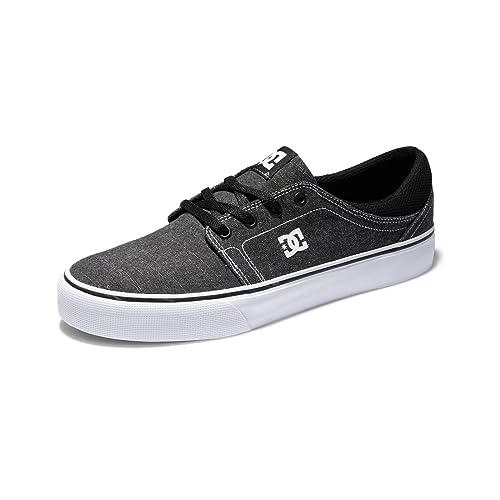 DC Men's Trase TX SE Skate Shoe, Black/White/White, 7.5