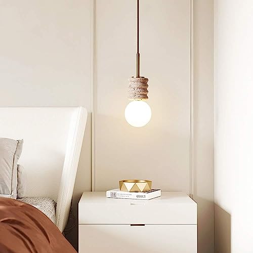 Suspension travertin beige mini abat-jour de plafond ajustable pour ilot de cuisine design - 3