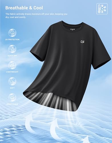 Image of G Gradual Men's Sun Protection Swim Shirt UPF 50+ Rash Guard Short Sleeve Quick Dry Water Hiking Workout Shirts for Men