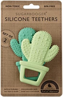 Sugarbooger Silicone Teether Set-Of-Two Happy Cactus