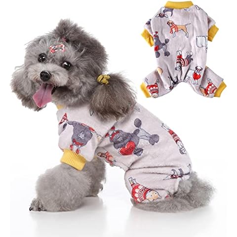 Ranvi Katze und Hund Herbst Vierbeinige Kleidung Pyjamas Weihnachten Haustierkleidung Vierbeinige Fleece Schneeflocke Kuchen Elch Hundekleidung Weihnachten Cover