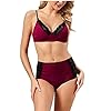 Vrouwen Kant Set Sexy Kant Bra en slipje Set Strappy Panty Diepe V-hals Ondergoed Tops 2 stks Claret XL