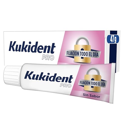 Kukident Pro Fijación Todo El Día Sin Sabor Crema Adhesiva Para Prótesis Dentales Completas Y Parciales 47 g