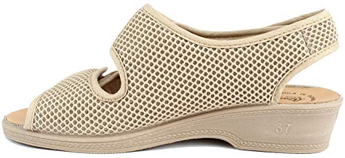 Sandali Donna Tessuto Regolabili ortopedici Velcro...