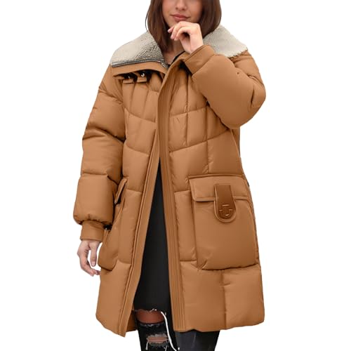 Manteau mi-long en agneau épais et chaud veste hiver tendance
