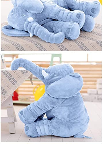 Image of Little Innocents Big Size Fibre Filled Stuffed Animal Elephant Baby Pillow with Ball Soft Toy for Baby Kids boy Girl Birthday Gift (Blue with Ball) - 1Year Above