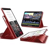 ESR for iPad Pro 11 Inch Case (M5/M4) 2025/2024, Rotating Case with Removable Magnetic Cover, Adjustable Portrait/Landscape Stand, 9 Standing Angles, Shift Series, Red