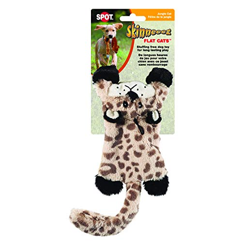 Ethical Skinneeez Flat Cats Assorted 12-Inch Stuffingless Dog Toy #TOP4