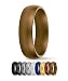 SafeRingz Metallic Silicone Wedding Ring Made in the USA, Antique Gold, 7