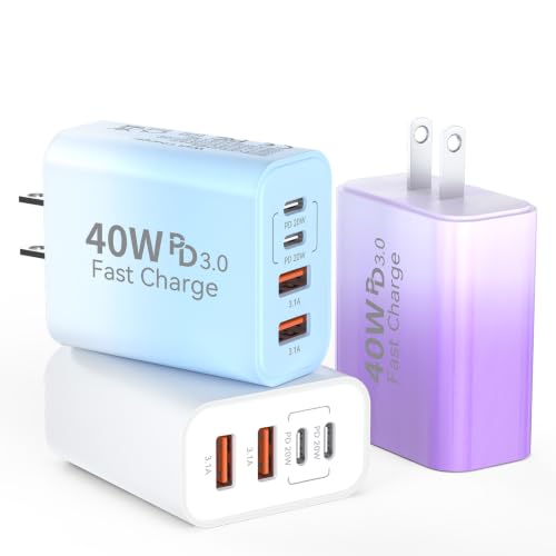 Image of USB C Wall Charger Block, 40W USB Type C iPhone Charger Fast Charging Block